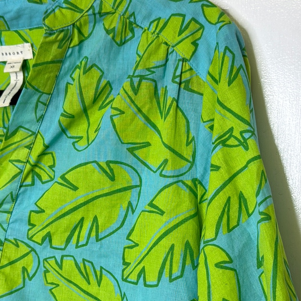 Hatley Green and Blue Cuffed Sleeve Mini Dress/Cover Up 100% Cotton - Picture 5 of 8